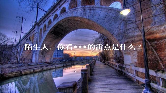 陌生人，你看***的雷点是什么?