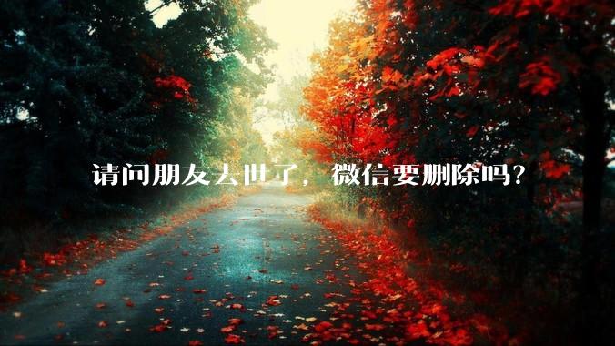 请问朋友去世了，微信要删除吗？