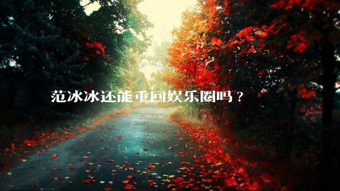 范冰冰还能重回娱乐圈吗?