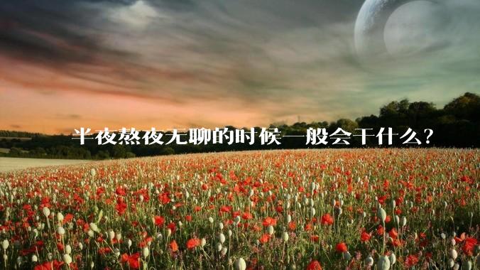 半夜熬夜无聊的时候一般会干什么？